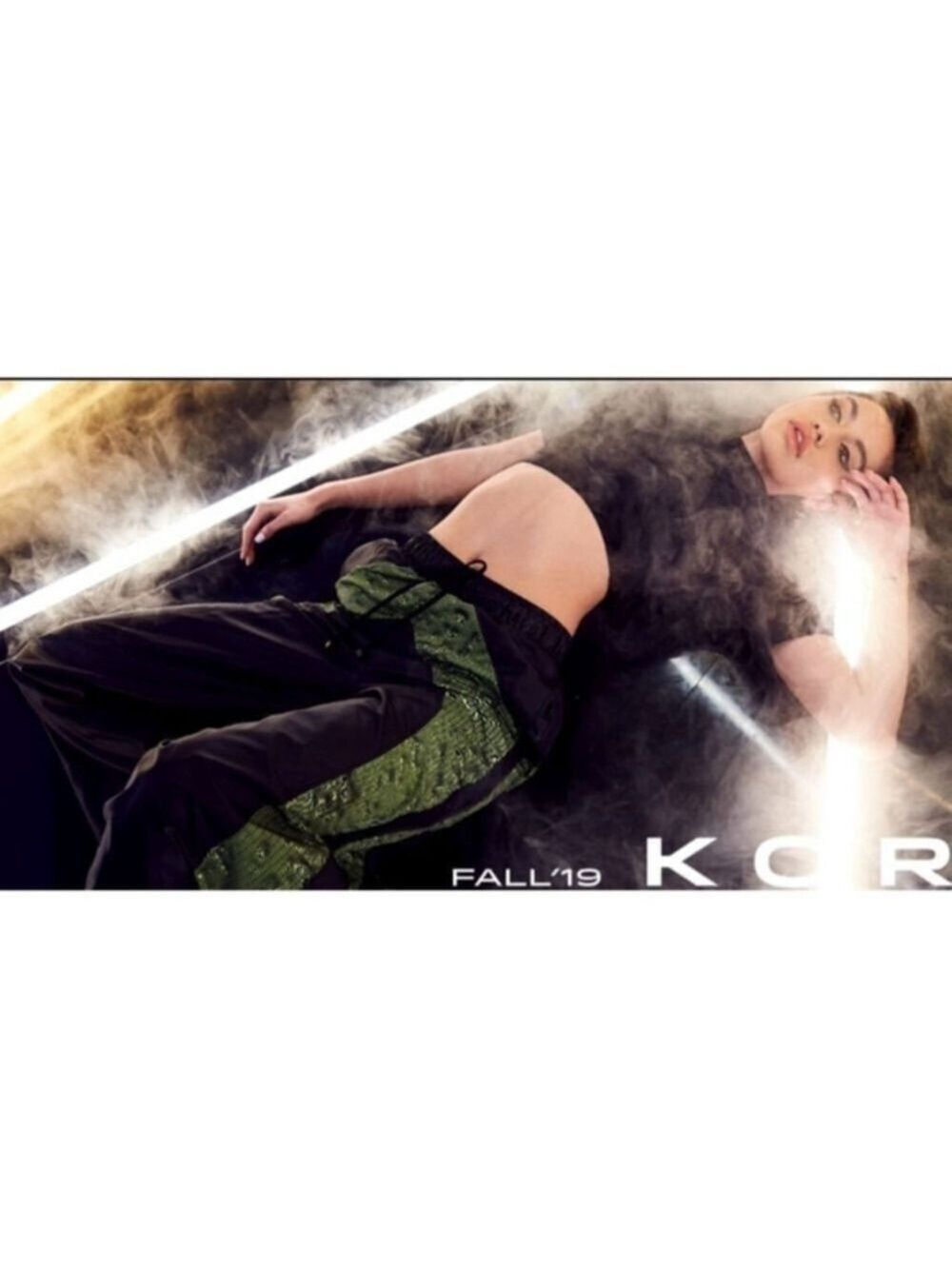 Koral Black & Green Small Nylon Track Pants Pull On Buttom Side
